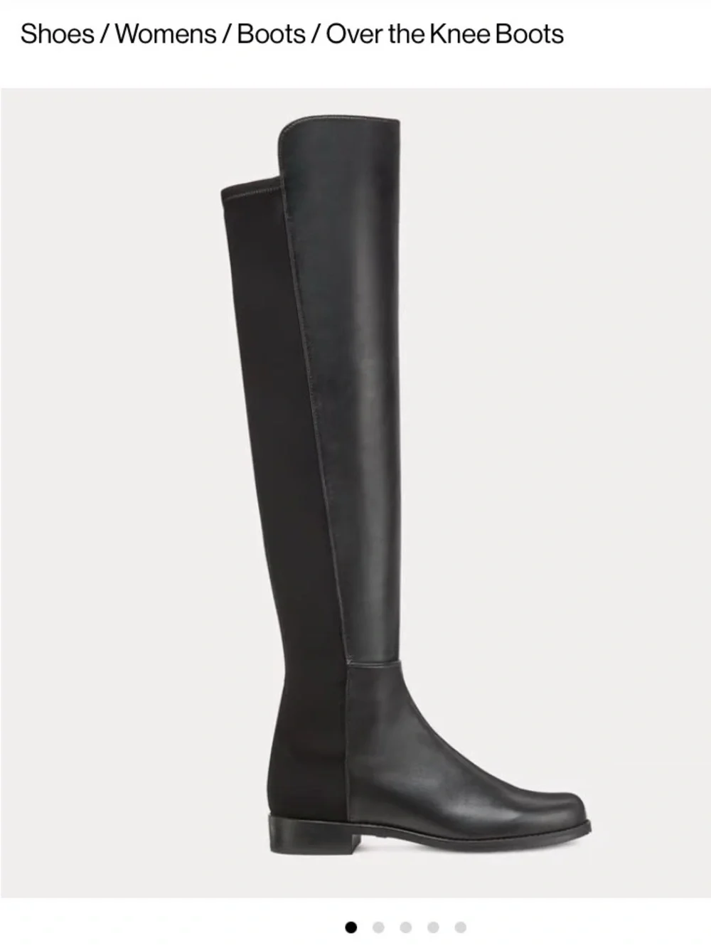 Stuart Weitzman Black Leather & Stretch Over-the-Knee Riding Boots
